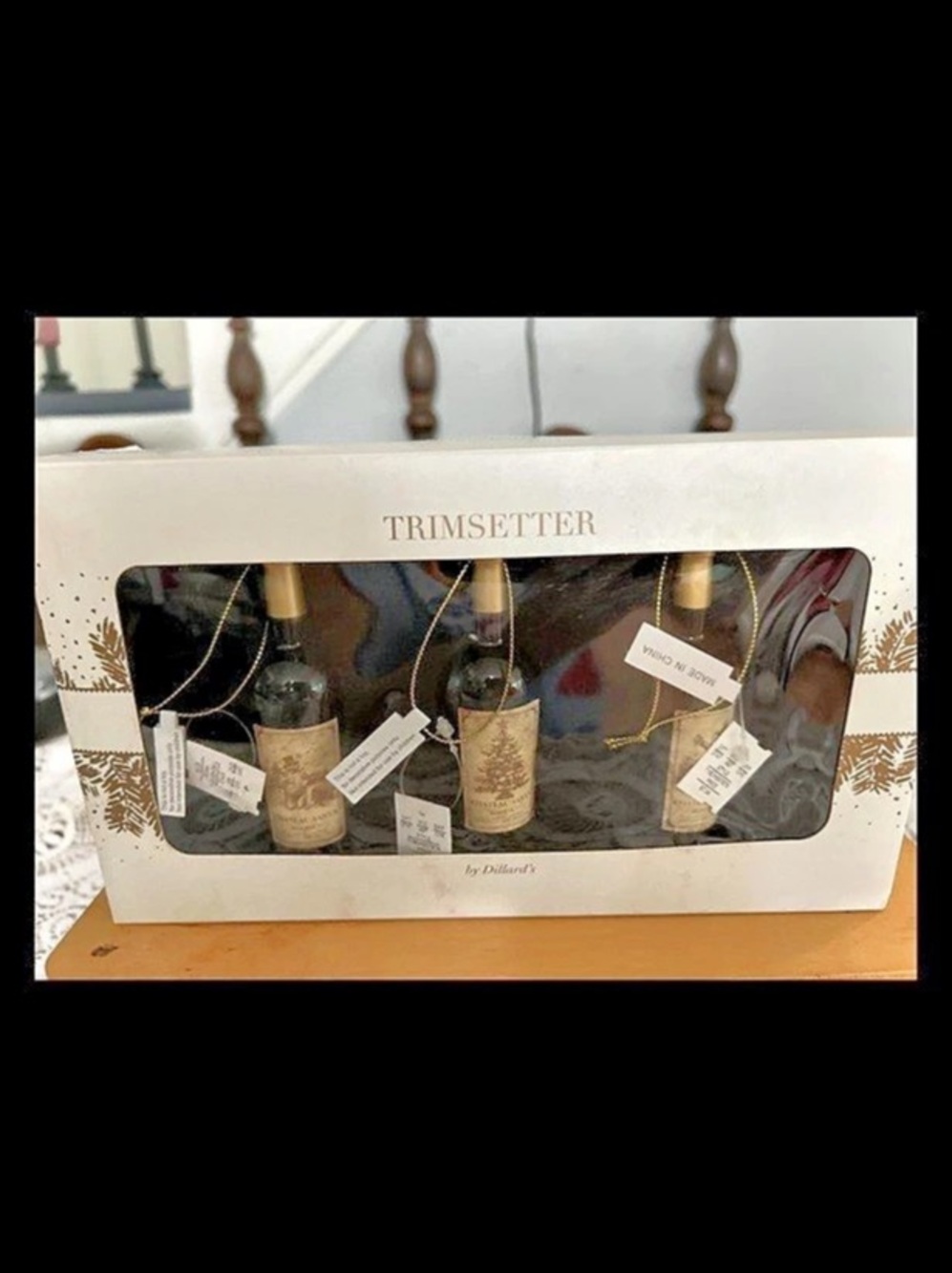 Trimsetter Christmas Ornaments Gift Set in Black & Gold NWT